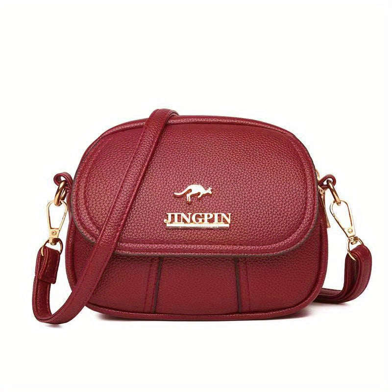 Red Leather Texture Women's Waist Bag Crossbody Bag