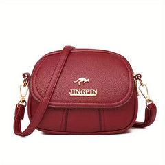 Red Leather Texture Women's Waist Bag Crossbody Bag