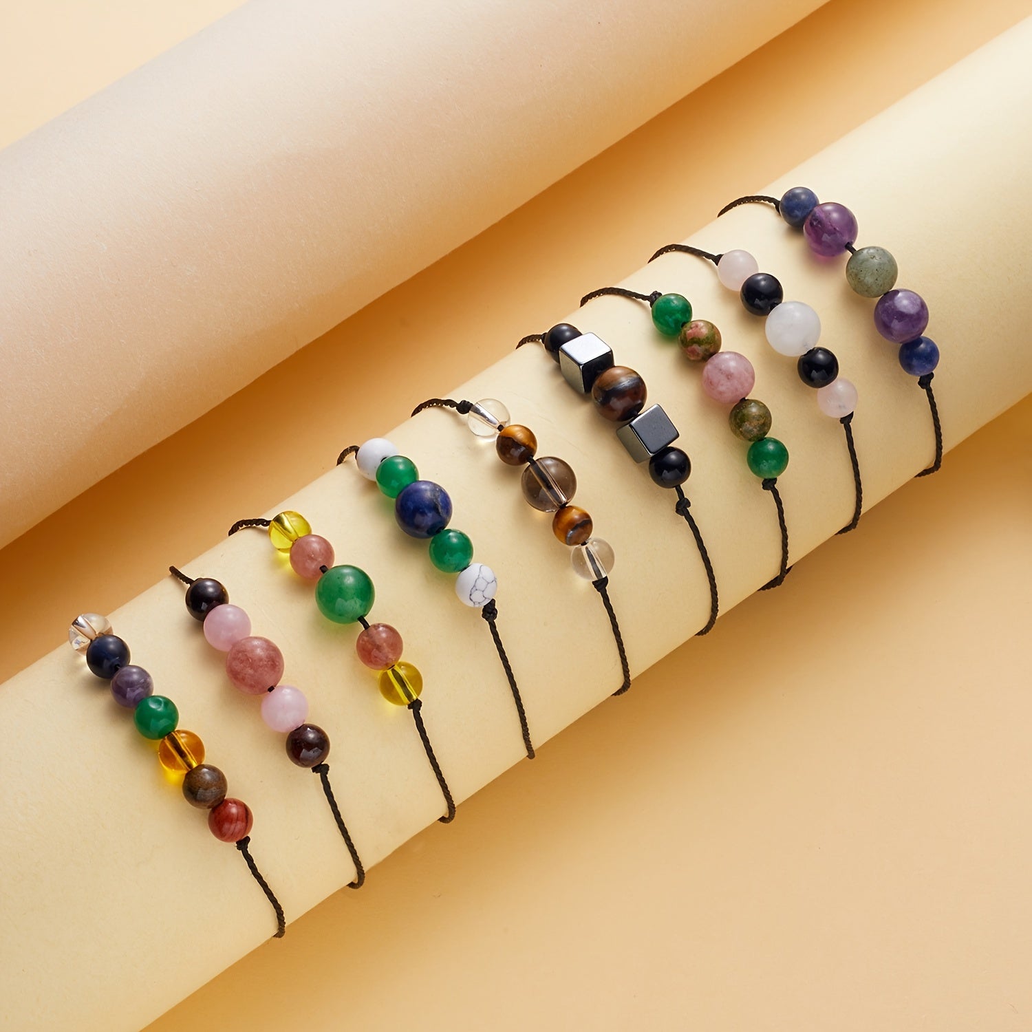 Healing Crystal Bracelet Natural Stone Beaded Bracelets Reduce Anxiety & Stress