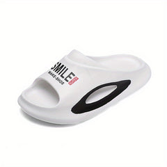 Men's 'SMILE' Non Slip Platform Slides Soft Sole Cloud Slides