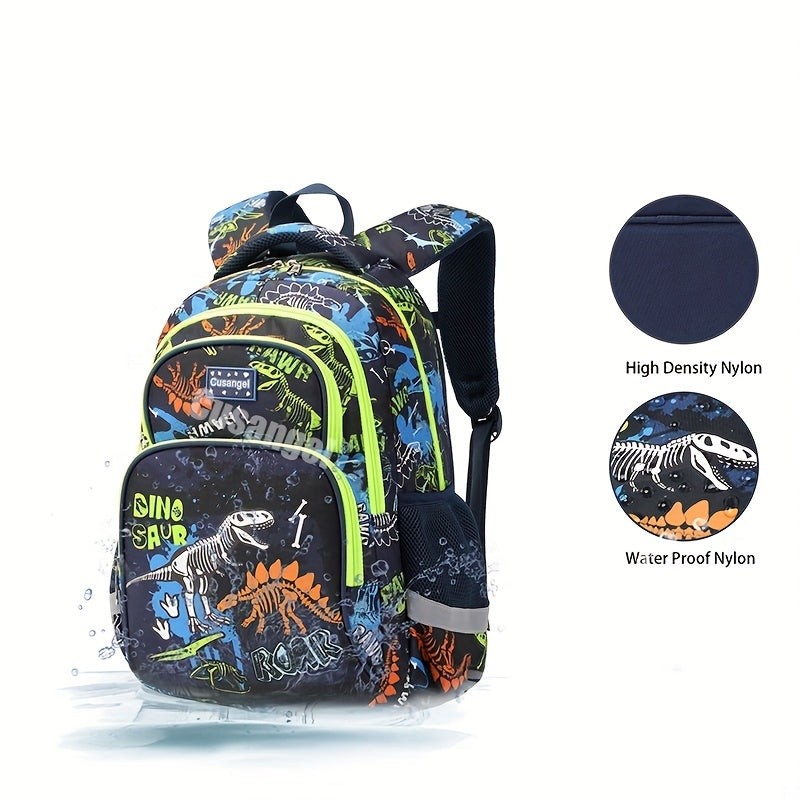 3pcs Luminous Dinosaur Backpack Set Schoolbag With Pencil Case & Lunch Bag