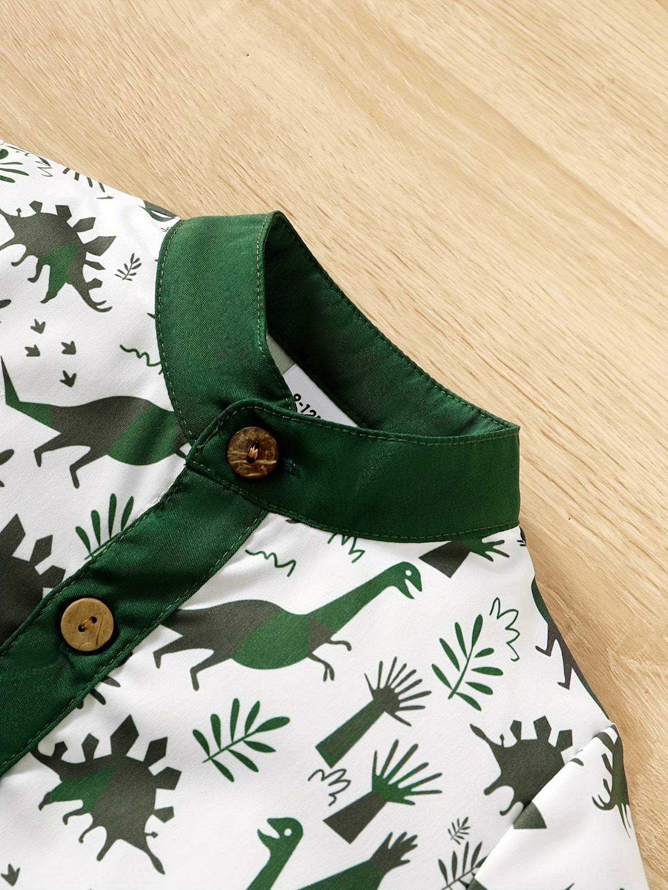 Cute Boys Dino Print Shirt Shorts Set