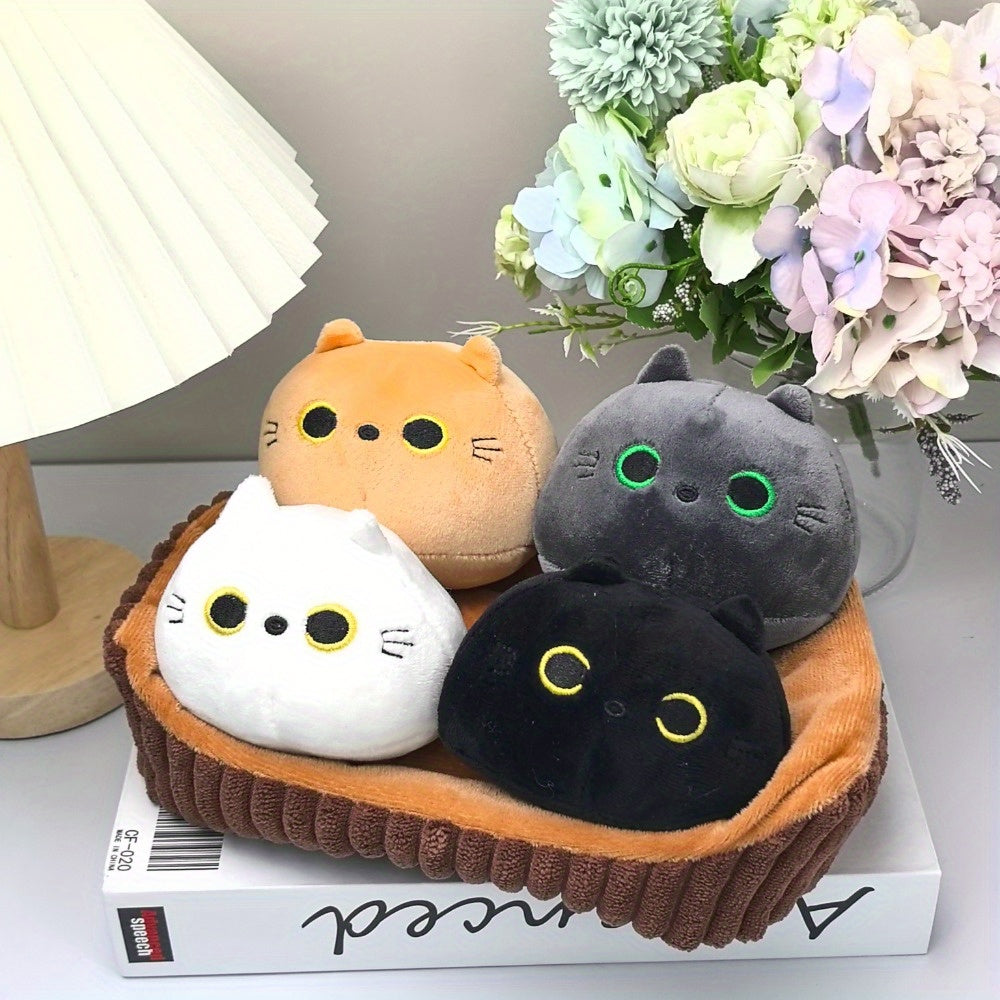 5pc Set 4 Kitten Dolls + 1 Nest Cat Doll Plush Toy Gift