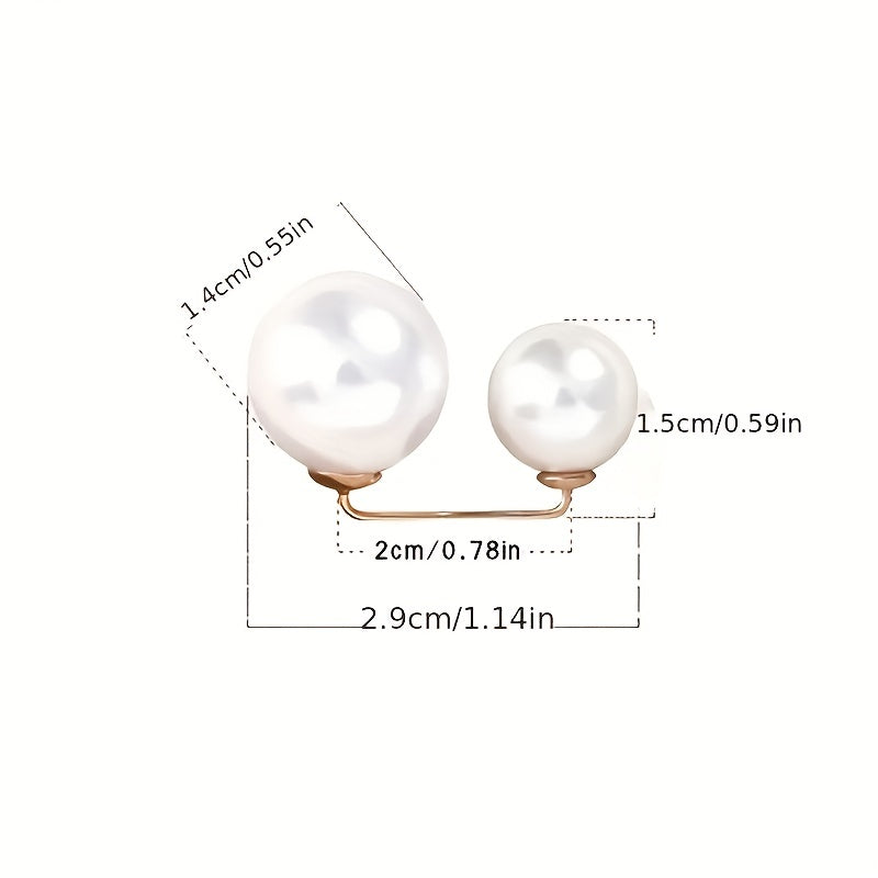 3pcs Faux Pearl Waist Brooch Set Pin Buckle Tightening Waistband