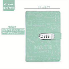A5 Work Diary PU Leather Password Lock Notebook