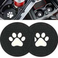 2pcs Dog Paw Car Coasters, Silicone Anti Slip Cup Holder Coasters