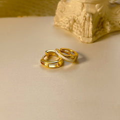 18K Plated Small Hoop Huggie Earrings Ear Buckle Daily Casual