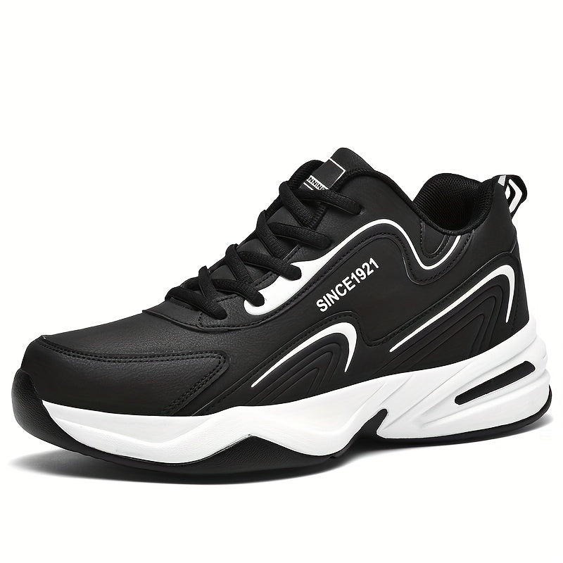Men's Block Letter Print Chunky Sneakers