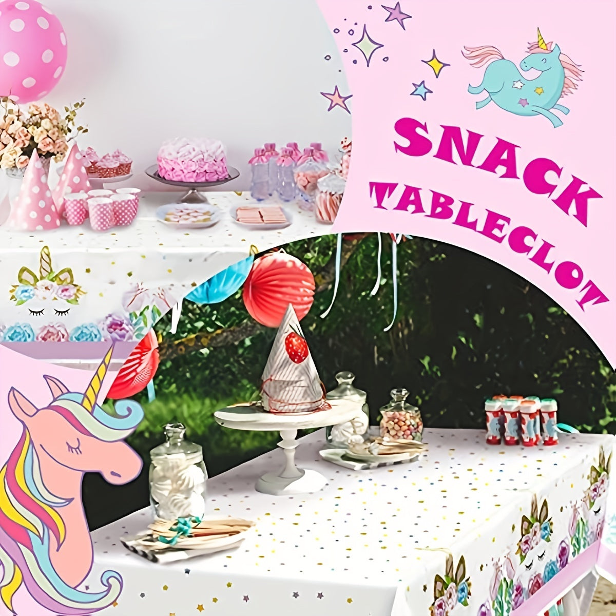 Disposable Unicorn Tablecloth for Unicorn Party Supplies