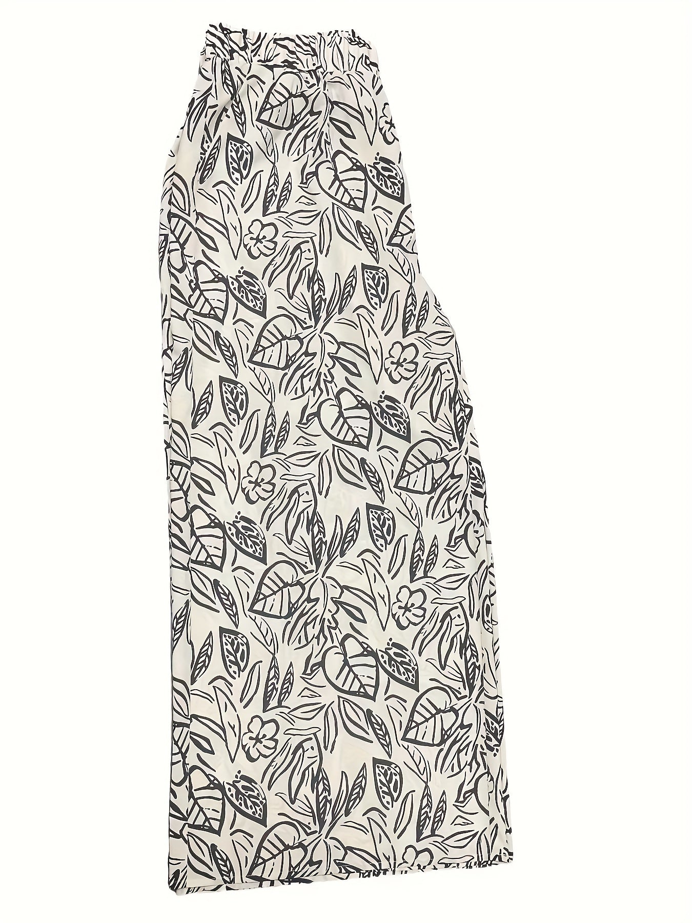  Graffiti Print Wide Leg Pants with Pockets