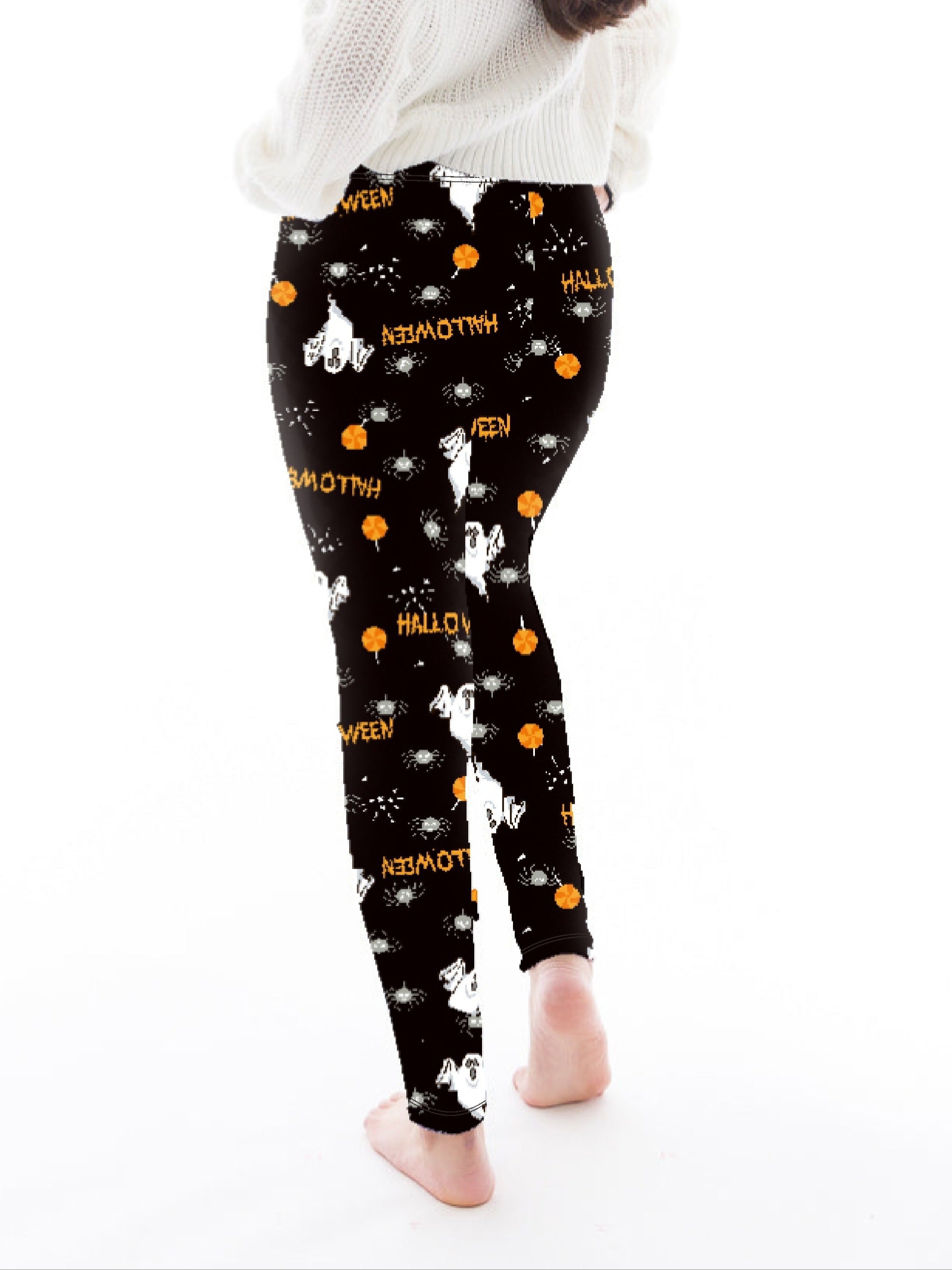  Allover Ghost & Slogan Print High Rise Leggings