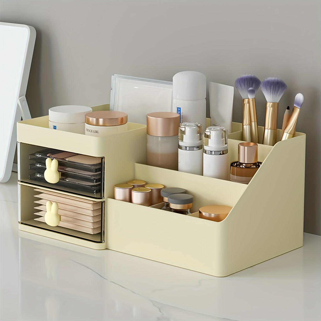 Large Capacity 2-Drawer Makeup Organizer for Vanity and Bathroom