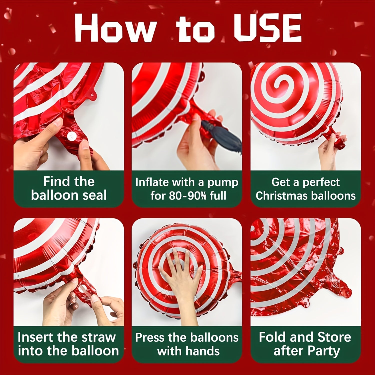 90pcs Red Christmas Balloons Set with Accessories for Party Decor