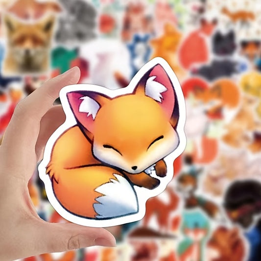 50pcs Fox Waterproof Vinyl Sticker Laptop Luggage Phone Water Bottle