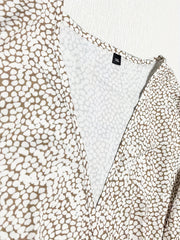  Allover Print Lantern Sleeve Dress