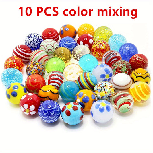 10pcs Glass Marbles for Marble Games & Home Decoration