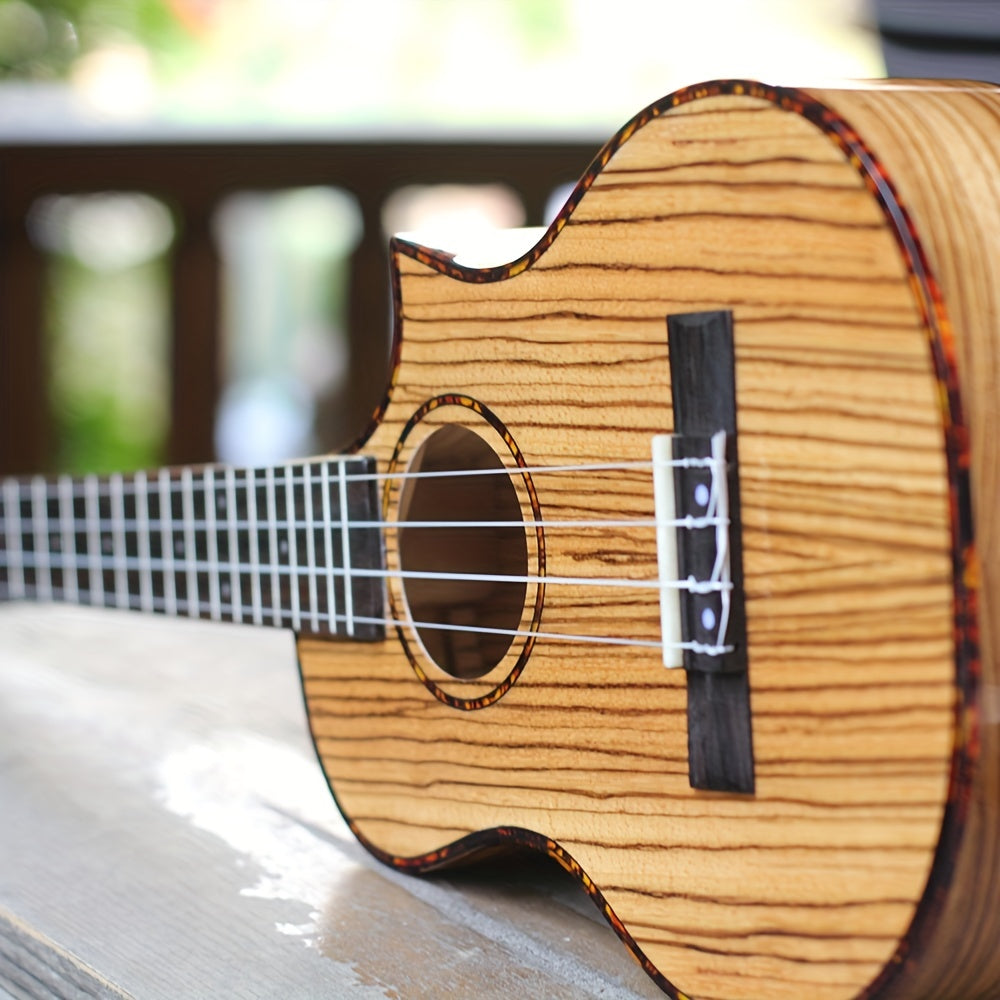 26 Inch Ebony Wood Ukulele for Beginners