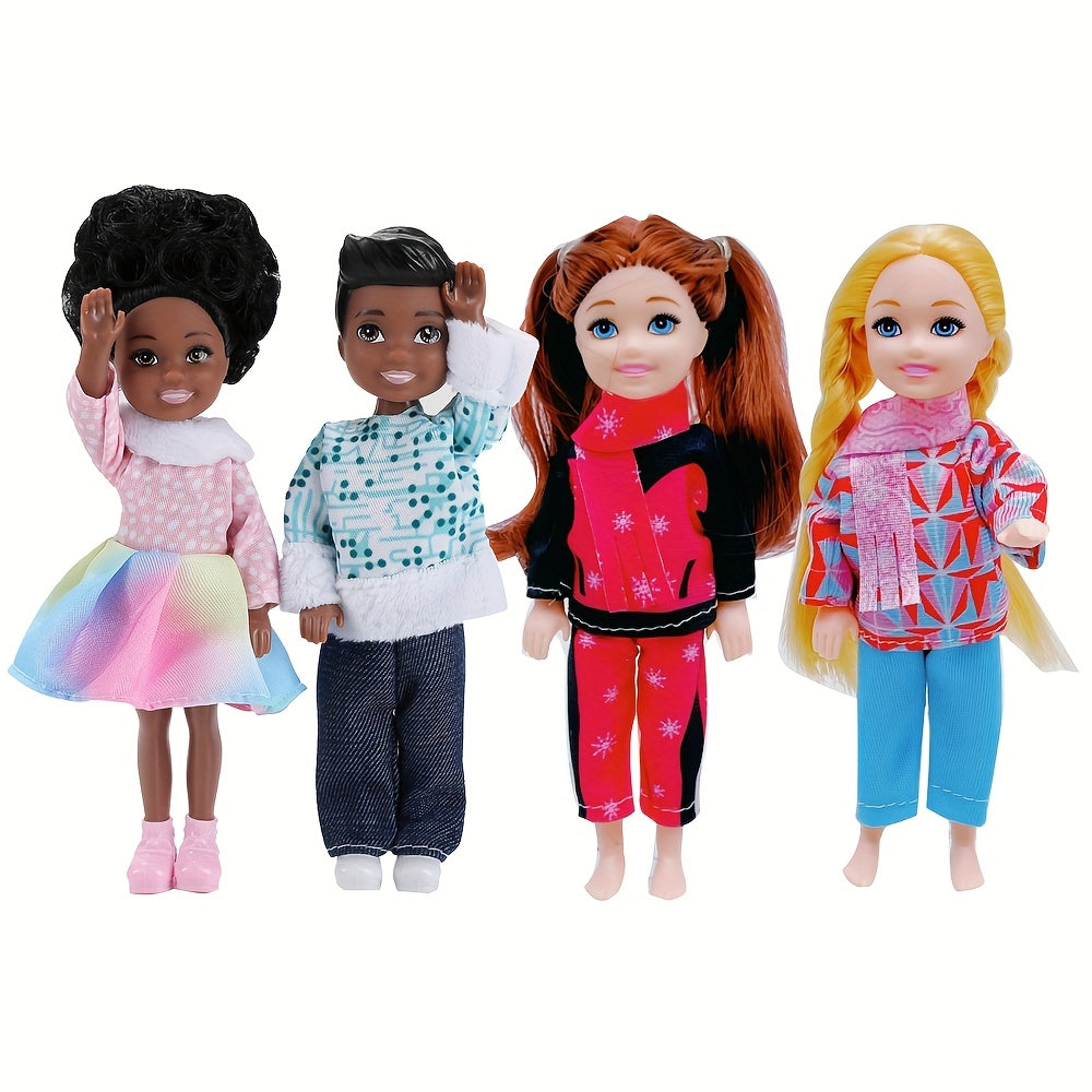 5-inch Doll Clothes Set with Winter Skiing Theme and Scarf Accessories