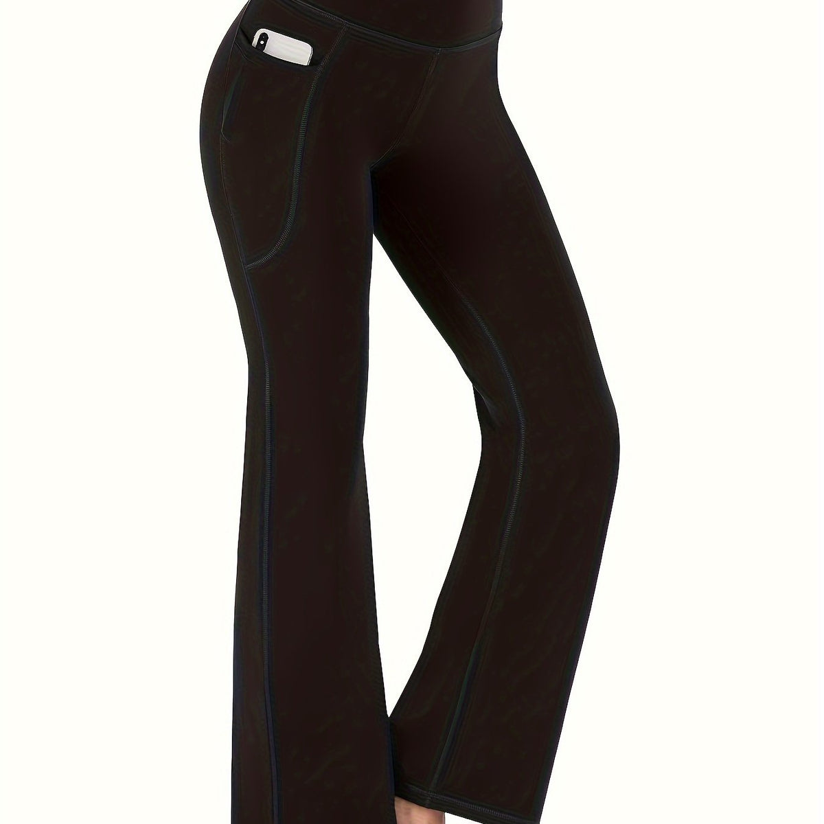 Women's High Waist Flare Pants Quick Drying Body Shaping Spandex Polyester Blend