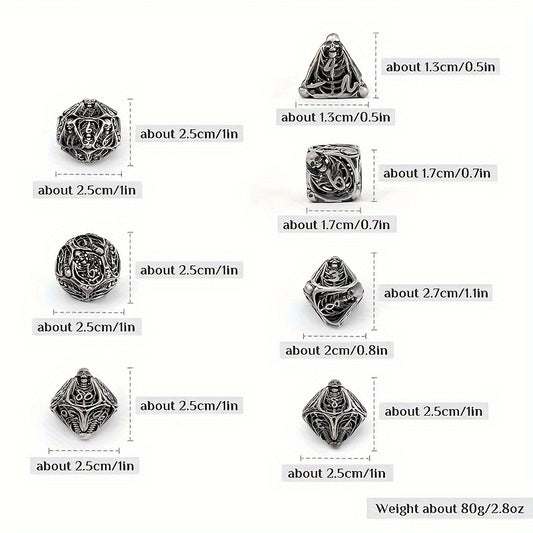 Skull Metal Dice Set Set Of 7