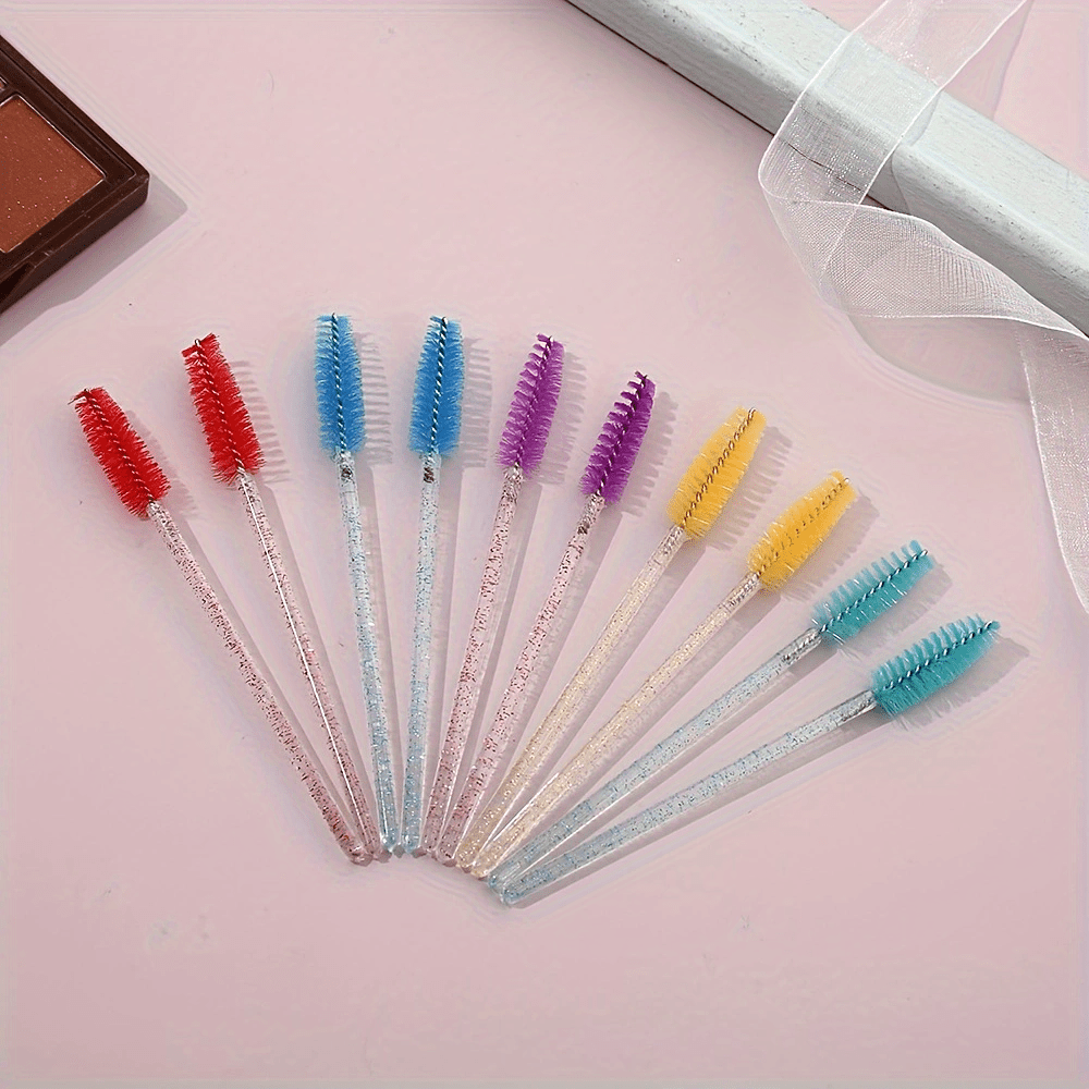 10pcs Eyelash Brush Spoolies Mascara Brush Applicator For Makeup
