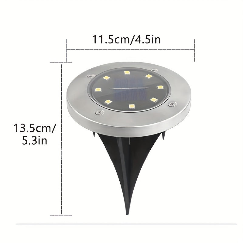 8LED Solar In Ground Lights for Lawns Yards Decks Walkways