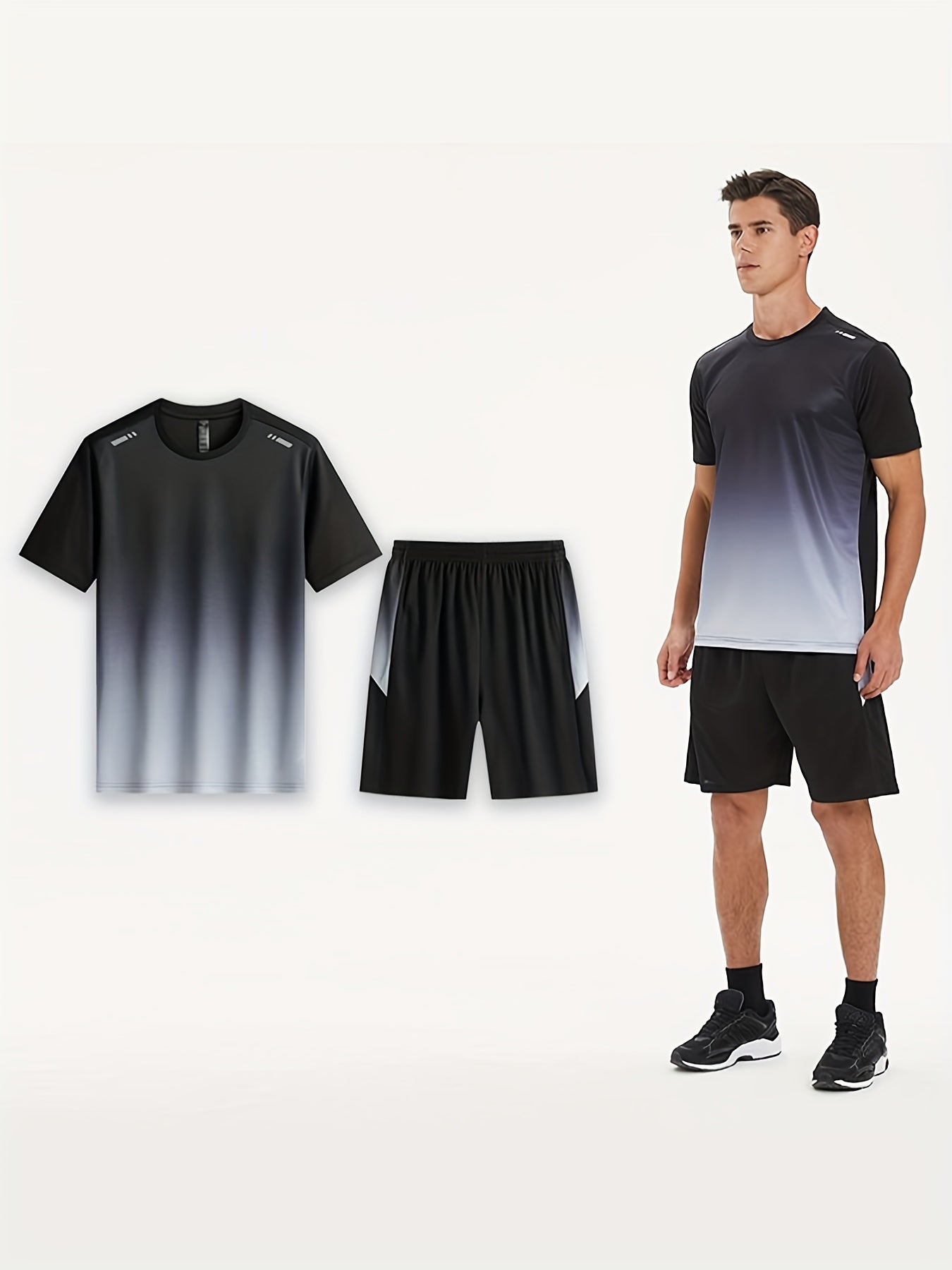 2pcs Gradient Basketball Training Suit with Shorts