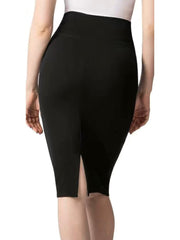  Business Casual Skirt Solid Split Back Stretch Bodycon Skirt