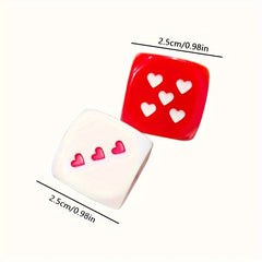 2pcs Large Heart Dice Perfect Game Props Gift