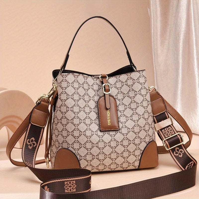 Plaid Satchel Crossbody Bag PU Leather Classic Shoulder Bag