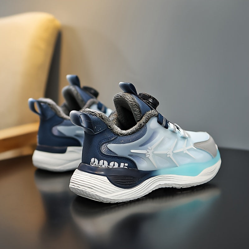 Rotating Buckle Warm Plush Lining Boys' Basketball Shoes