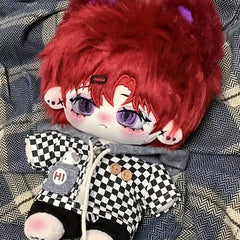 20Cm Plush Doll Red Long Hair with Big Ears DIY Doll Year Gift