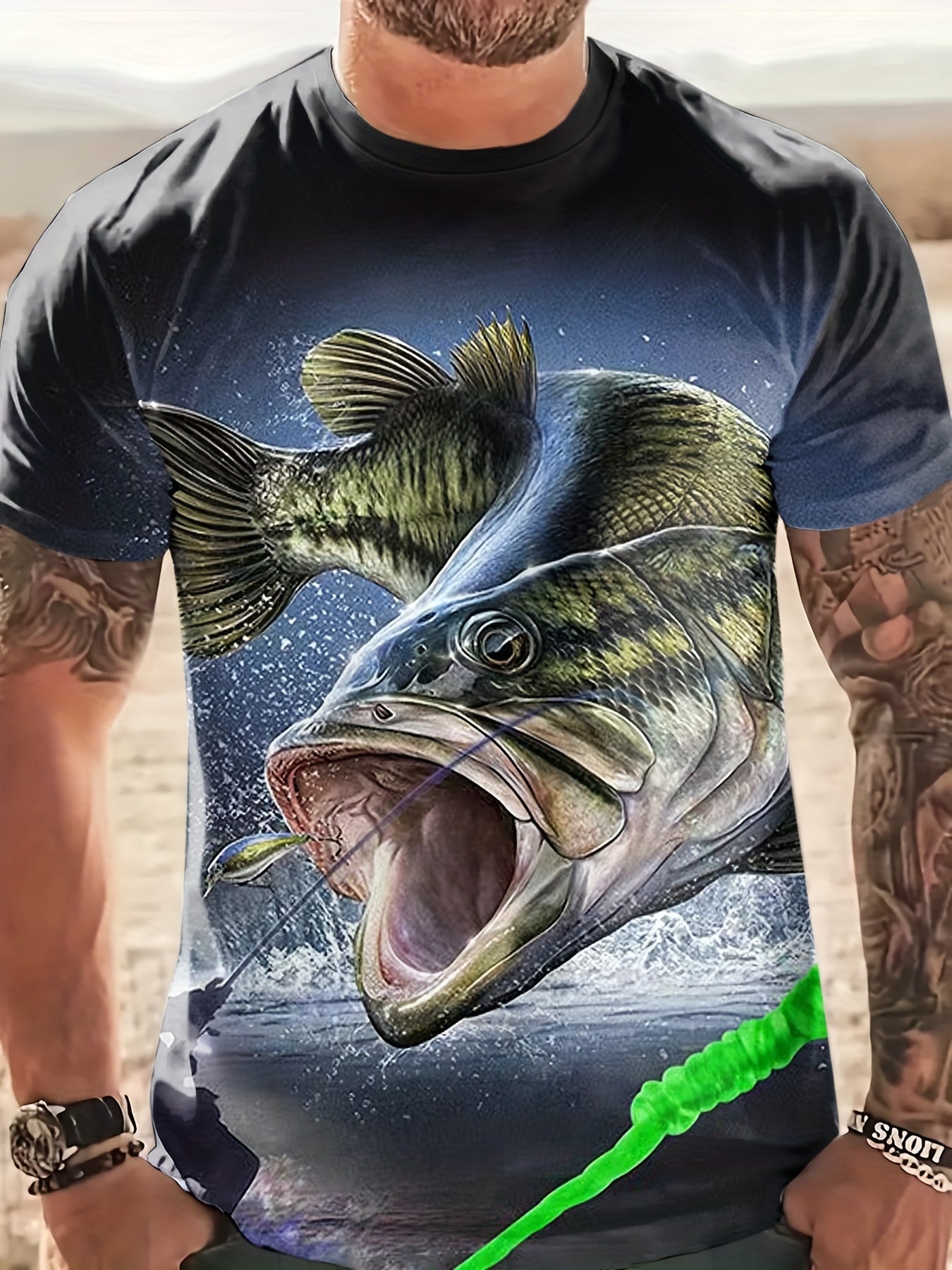 Men's Fishing T Shirt 3D Print Active Stretch Tee