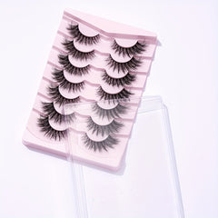 7 Pairs 6D Messy False Eyelashes 18mm Fluffy Wispy Curly Natural Look Lashes