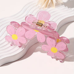 Graffiti Flower Hair Claw Clip Non-slip Ponytail Holder