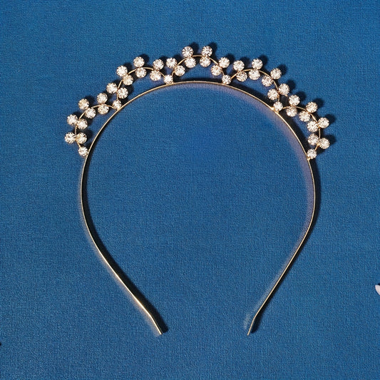 Metal Pearl Hairband Thin Headband with Rhinestones