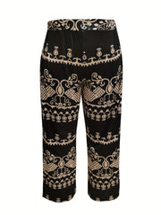  Tribal Print High Rise Wide Leg Trousers