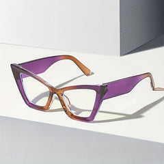 Y2K Cat Eye Clear Lens Glasses Anti Light Party Glasses