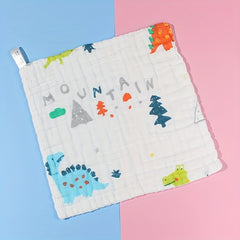 5pcs Kids' Cotton Towels 6-layer High Density Cartoon Face Towels