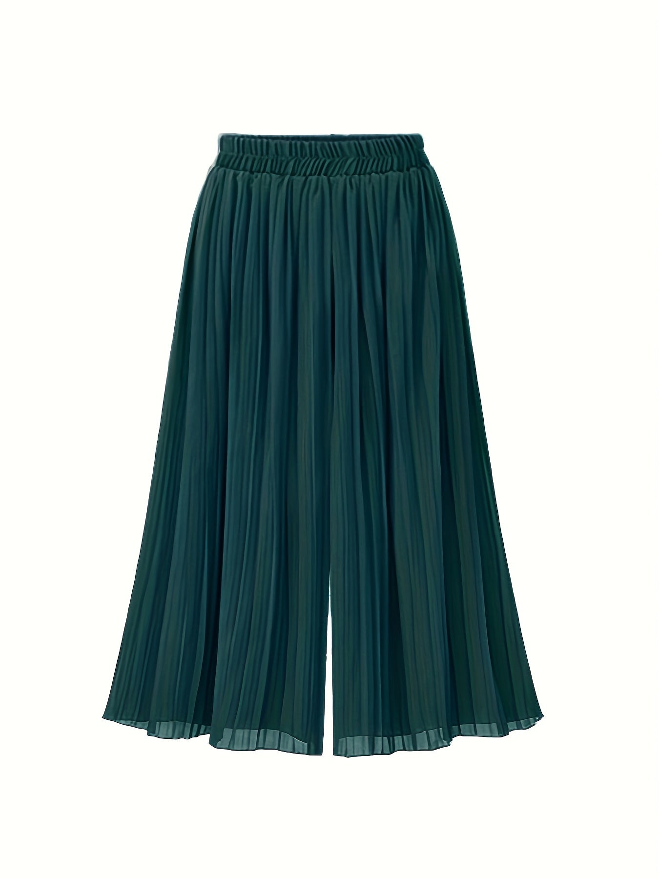  Wide Leg Trousers Elastic High Rise Pleated