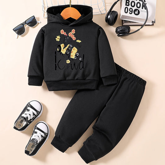 Baby Girl Floral Graphic Sweatshirt Pants Casual Set