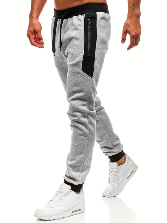 Men's Zipper Pocket Joggers Casual Loose Fit Pants