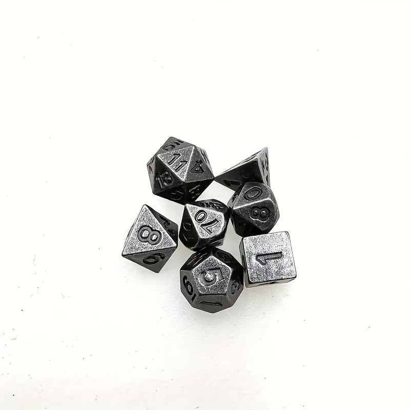 Mini Polyhedral Dice Set 7pcs Zinc Alloy Table Games Portable Fun Gift