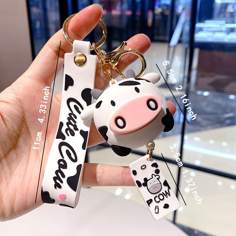 Creative Cartoon Cow Keychain Pendant for Car Bag - Holiday Gift for Boys Girls