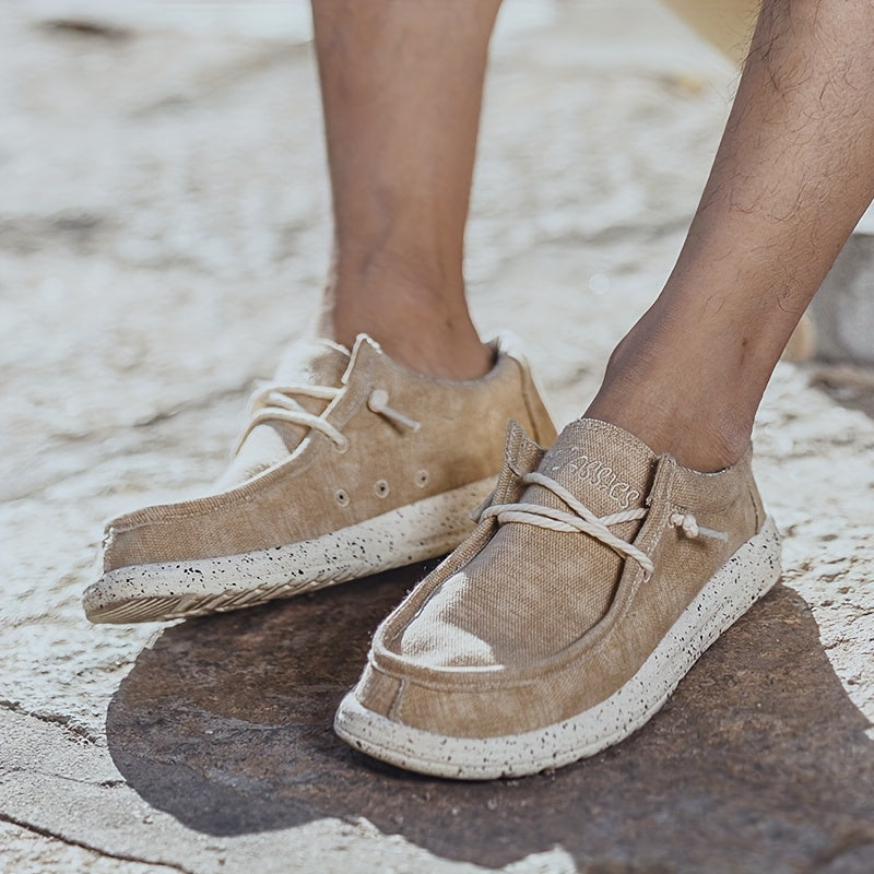 Men's Denim Slip On Loafers Flat Shoes
