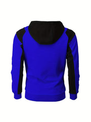 Men's Casual Block Zip Up Jacket With Hood