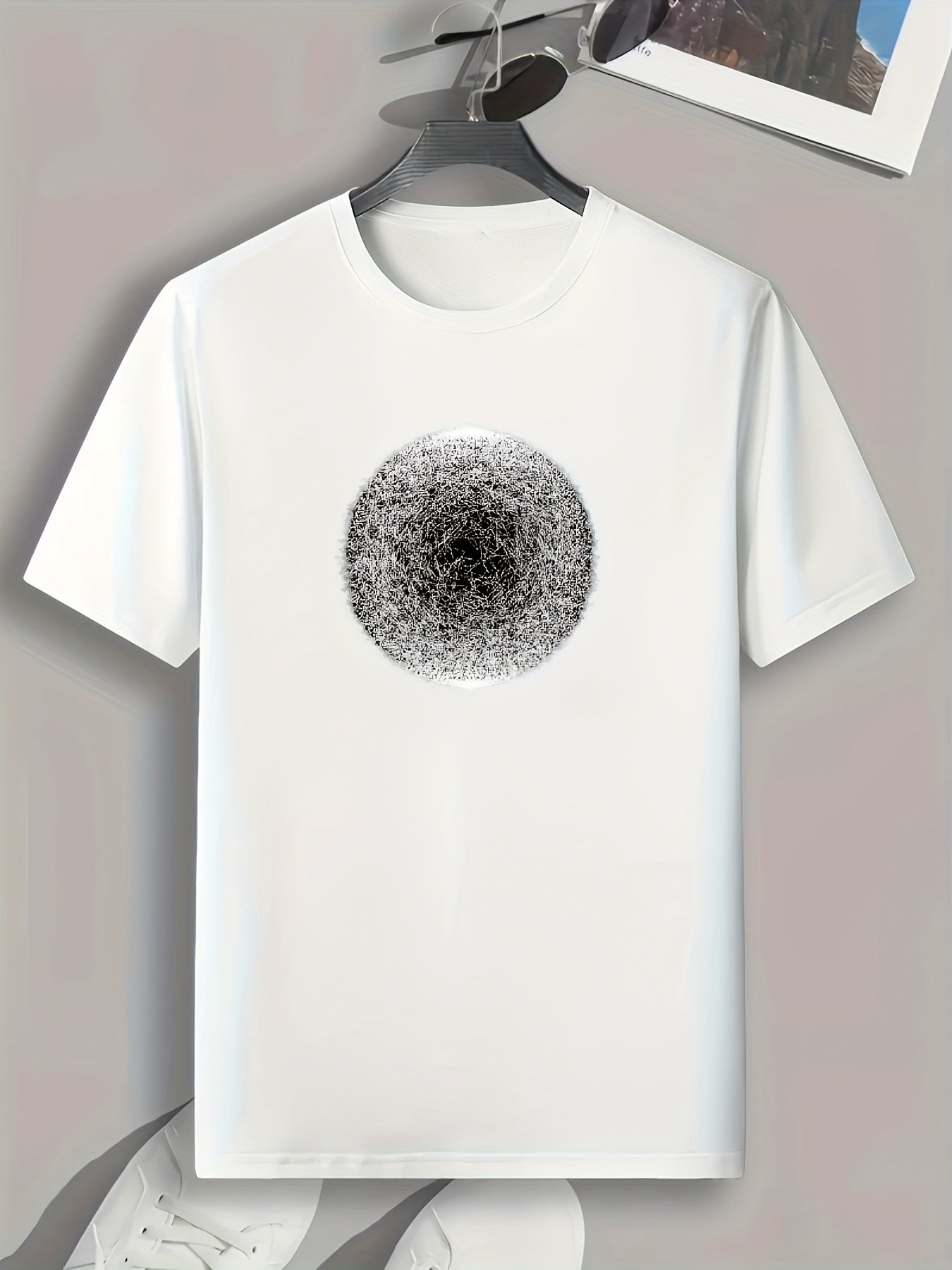 Round Pattern Print Men's Graphic T shirt for Summer