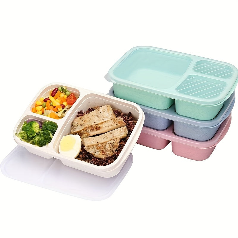 Fresh Keeping Bento Box 3 Grid Lunch Container for Outdoor Camping