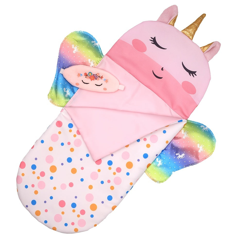Baby Doll Costume Unicorn Rainbow Sleeping Bag With Eye Mask