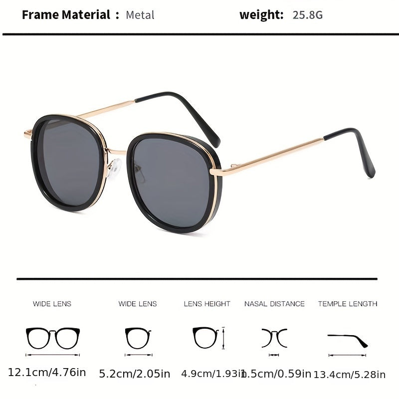 Y2K Semi Metal Sunglasses Sun Protection for Holiday Party Gift